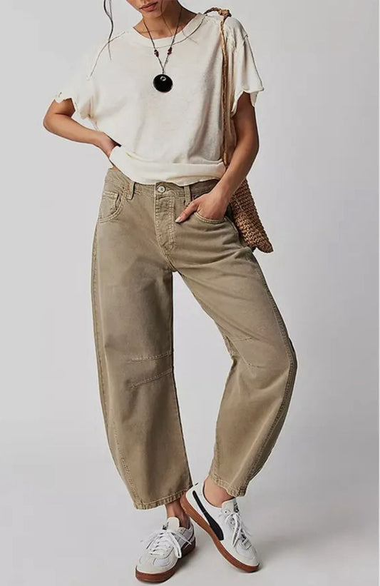 Casual Wide Leg Loose Mid Low Waist