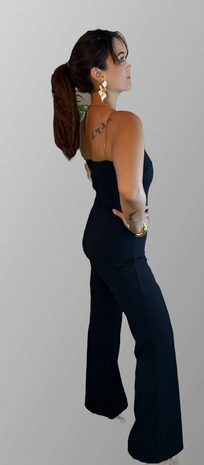 Elegant Black and Gold Jumpsuit