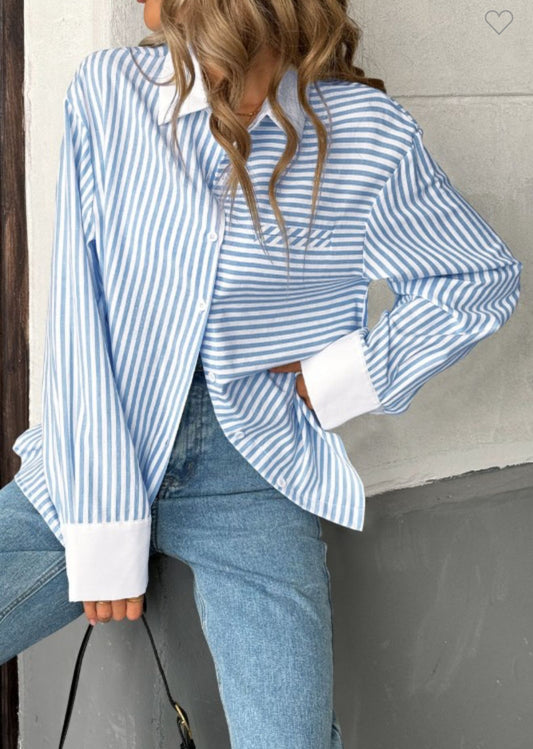 Classic Striped Contrast Shirt