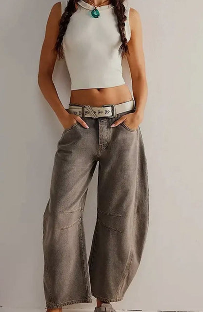 Casual Wide Leg Loose Mid Low Waist