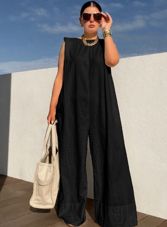 Sleeveless Wide Leg Jumpsuit