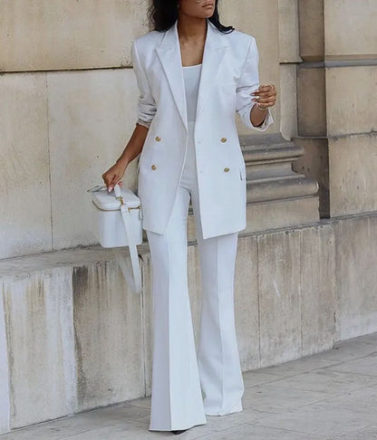 A Casual Suit Wide-Leg Pants