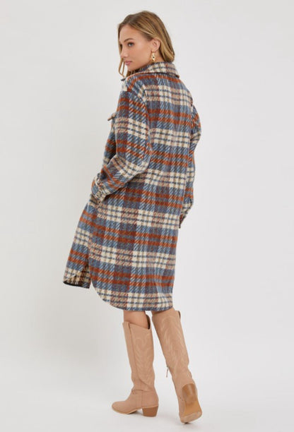 Button Down Long Plains Coat