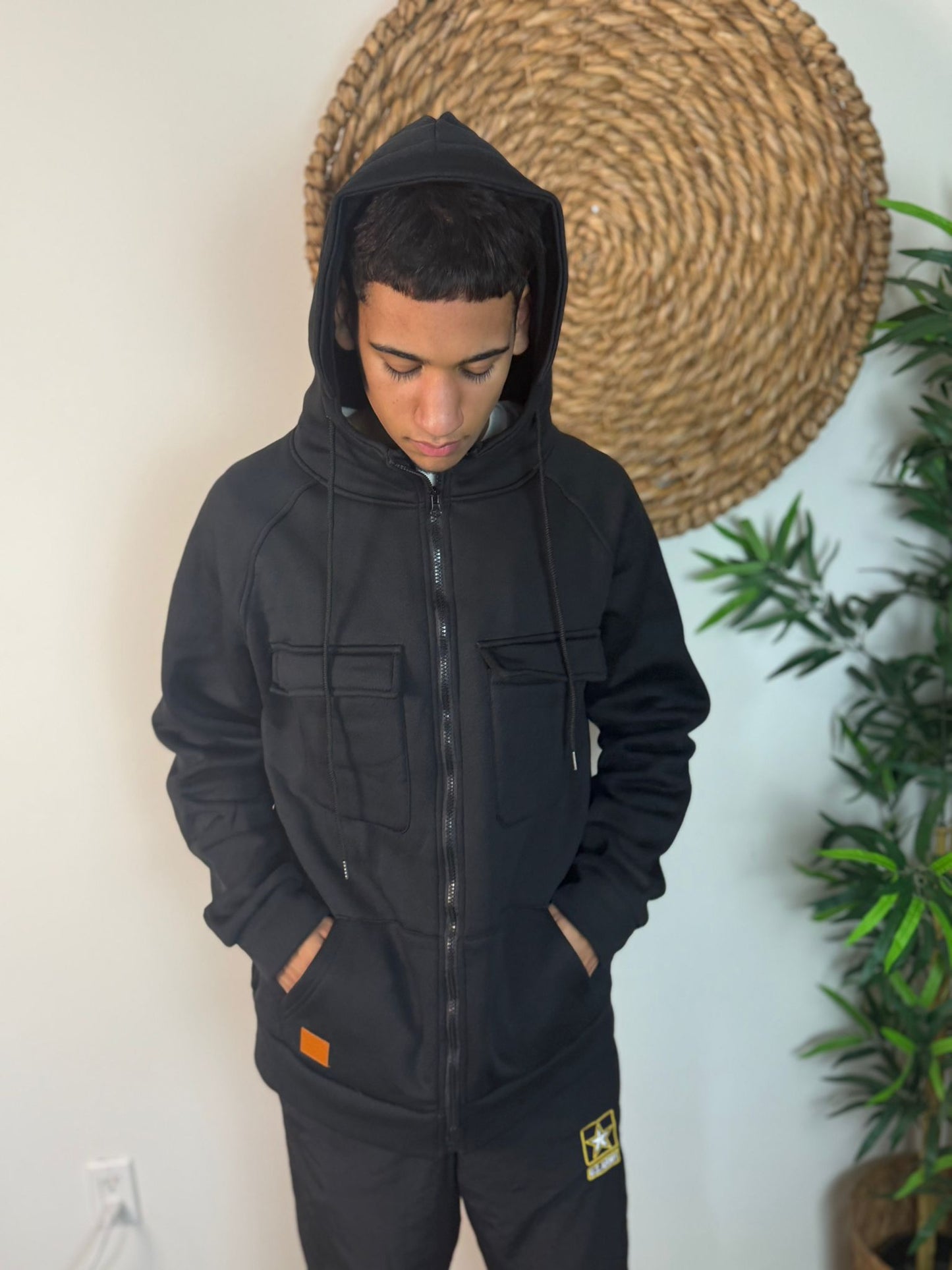 Men's Casual Solid Color Hooded Sweatshirt Jacket | Royal-Blue