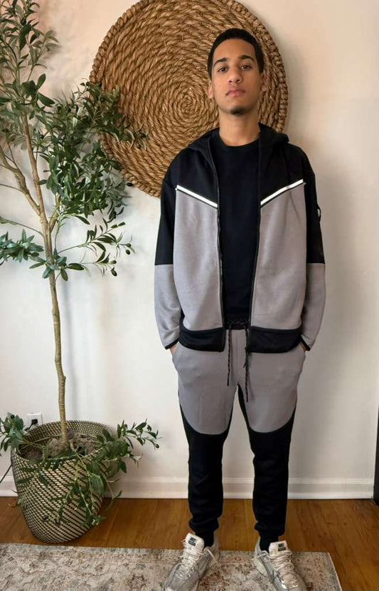 Mens Two Tone Ultratech Fleece Athletic Sweatsuit