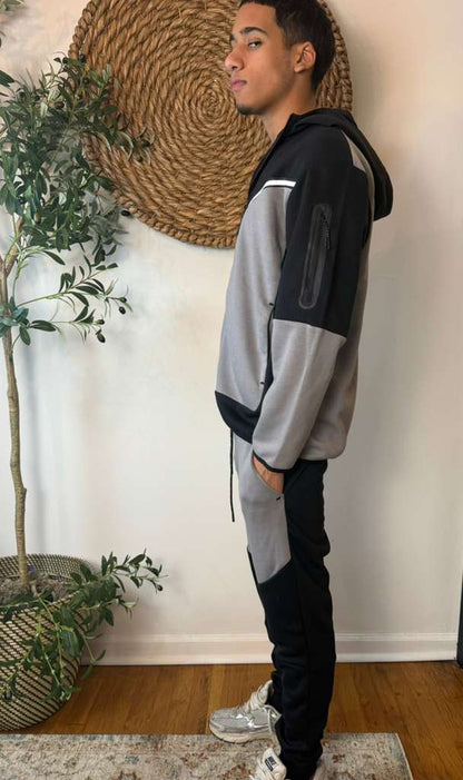 Mens Two Tone Ultratech Fleece Athletic Sweatsuit