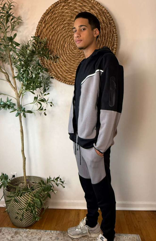 Mens Two Tone Ultratech Fleece Athletic Sweatsuit