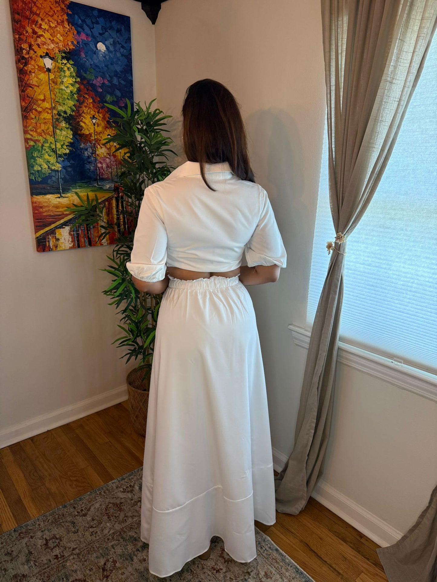 Cropped Top and a flowing Maxi Skirt