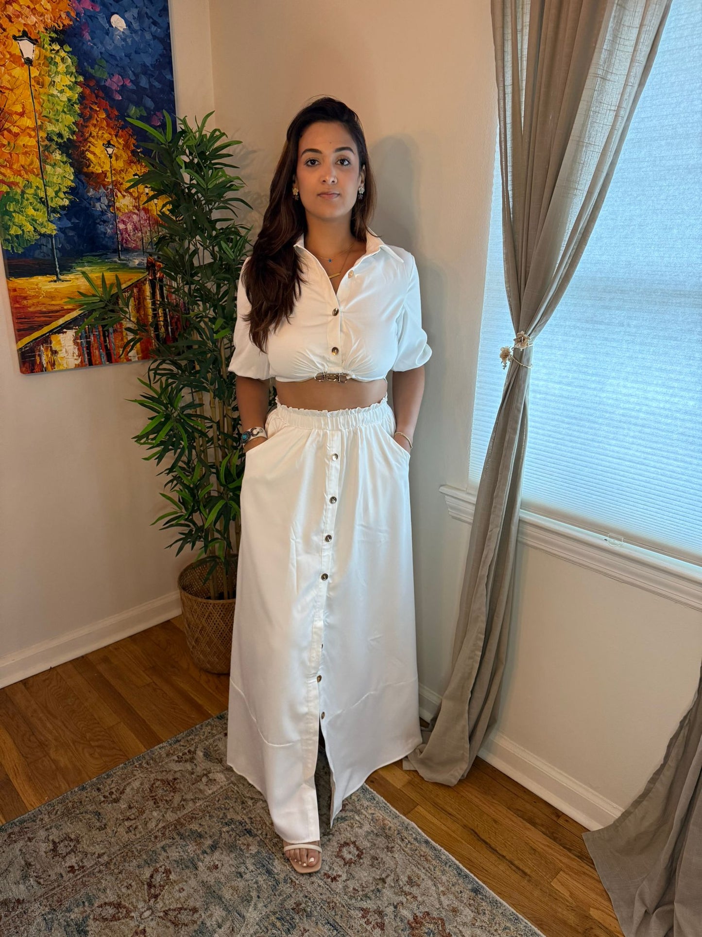 Cropped Top and a flowing Maxi Skirt